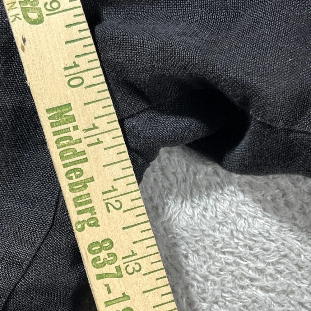 Talbots Khaki Black Casual Irish Linen 10 Wide Leg Outdoorsy Minimalist Preppy‎